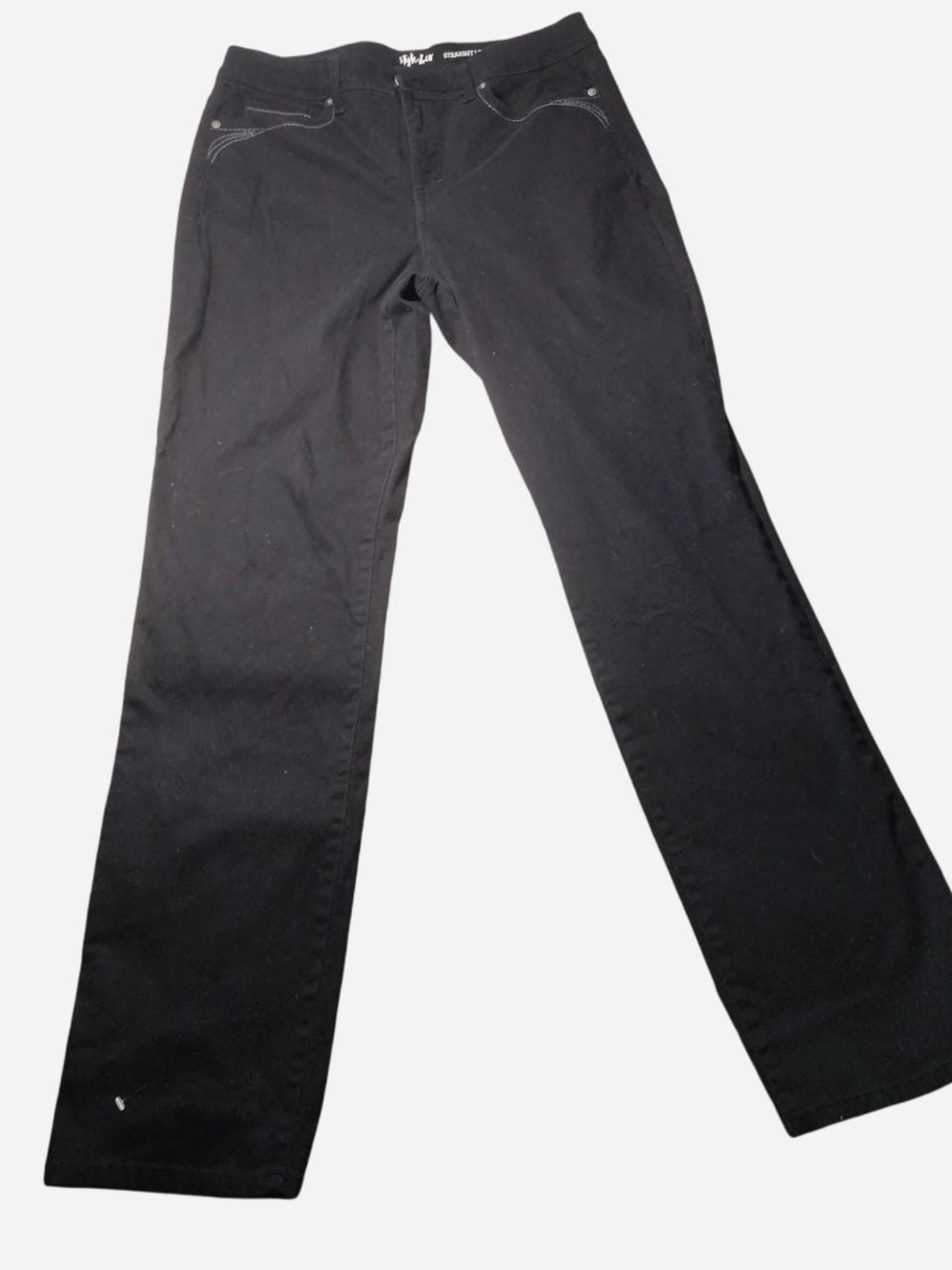 Women's Black Stretch Chinos - Straight Leg